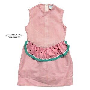 The Children's Hour Sz 7 Pink Seersucker Watermelon Dress